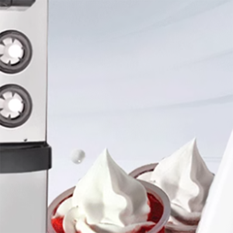 Soft Serve Ice Cream Machine - เครื่องทำไอศกรีมซอฟต์เสิร์ฟเชิงพาณิชย์แบบอัตโนมัติเต็มรูปแบบ พร้อมผงไอศกรีมและถังนมคู่