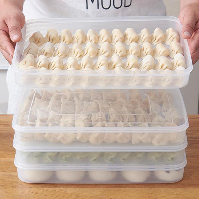 Commercial Kitchen Organization - กล่องเก็บของในครัวแบบโปร่งใส กล่องจัดระเบียบตู้เย็น ภาชนะพลาสติกเกรดอาหารสำหรับใส่ผลไม้ ผัก เนื้อสัตว์ เกี๊ยว