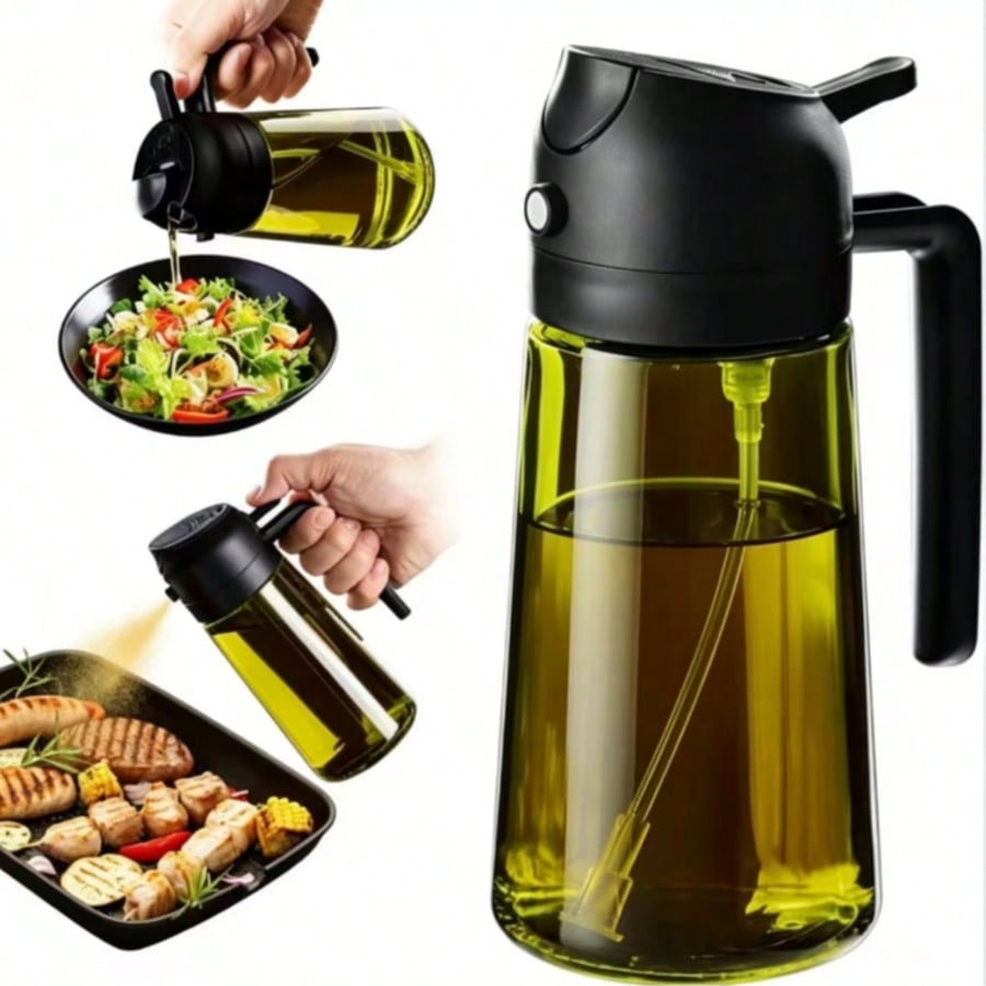 Commercial Kitchen Sprayer - ขวดจ่ายน้ำมันมะกอกเกรดสูง, แก้วป้องกันแสง ป้องกันรังสียูวีและรักษารสชาติ, กระบอกฉีดน้ำมันและขวดน้ำมันแบบใช้ได้สองแบบ, ฉลากกันแสง, ป้องกันน้ำกระเซ็น,
