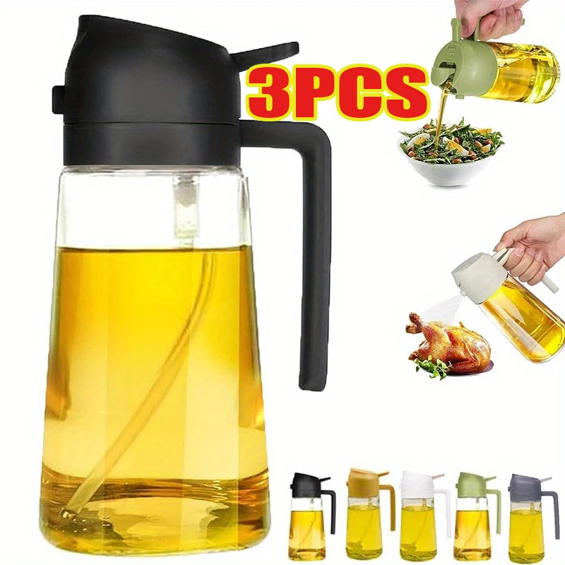 Commercial Kitchen Sprayer - ขวดสเปรย์น้ำมัน 2-in-1 พลาสติกสำหรับครัวเรือน ขวดสเปรย์น้ำมันแบบพ่นฝอยละเอียด ใช้สำหรับทำอาหาร ใช้งานได้สองแบบ