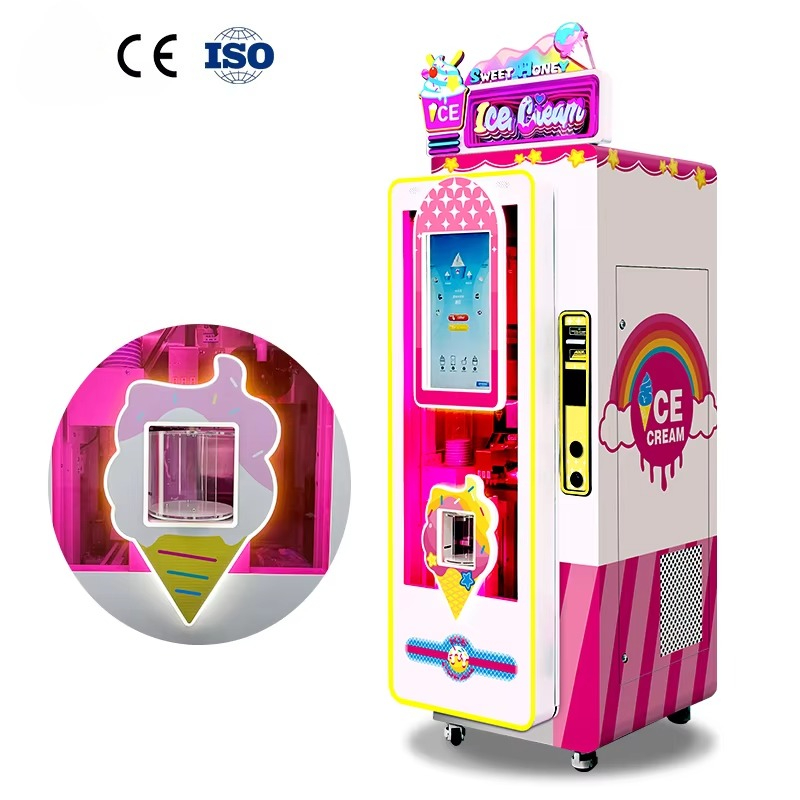 Soft Serve Ice Cream Machine - เครื่องทำไอศกรีมแบบอัตโนมัติ 3 รสชาติ สำหรับธุรกิจ ผลิตโดยโรงงาน รับผลิตแบบ