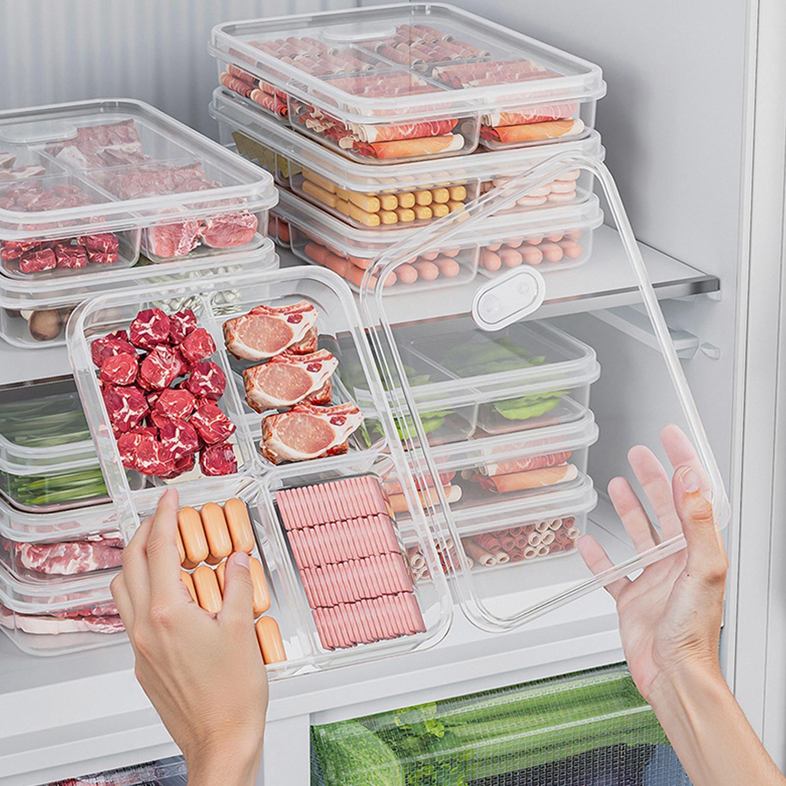 Commercial Kitchen Organization - กล่องเก็บของในตู้เย็น 1 ชิ้น กล่องเก็บเนื้อสัตว์และผักเพื่อรักษาความสด กล่องเก็บอาหารโปร่งใส กล่องจัดระเบียบในครัว