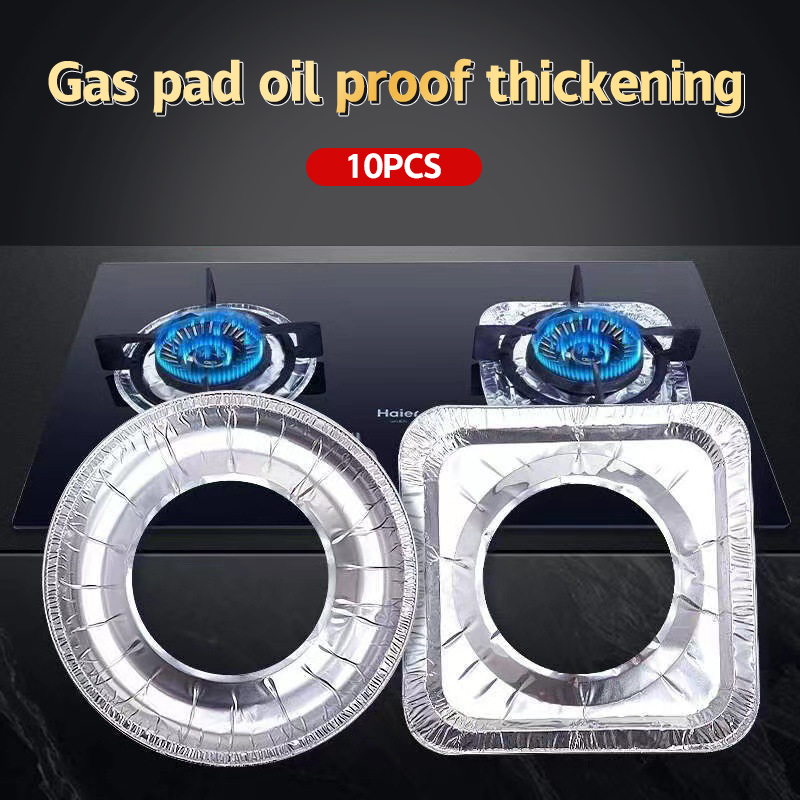 Commercial Kitchen Gas Stove - ที่คลุมฟอยล์อลูมิเนียมหนา10ชิ้น/เซ็ตแผ่นป้องกันน้ำมัน kompor Gas แผ่นรองกันรอยแผ่นทำความสะอาดครัว
