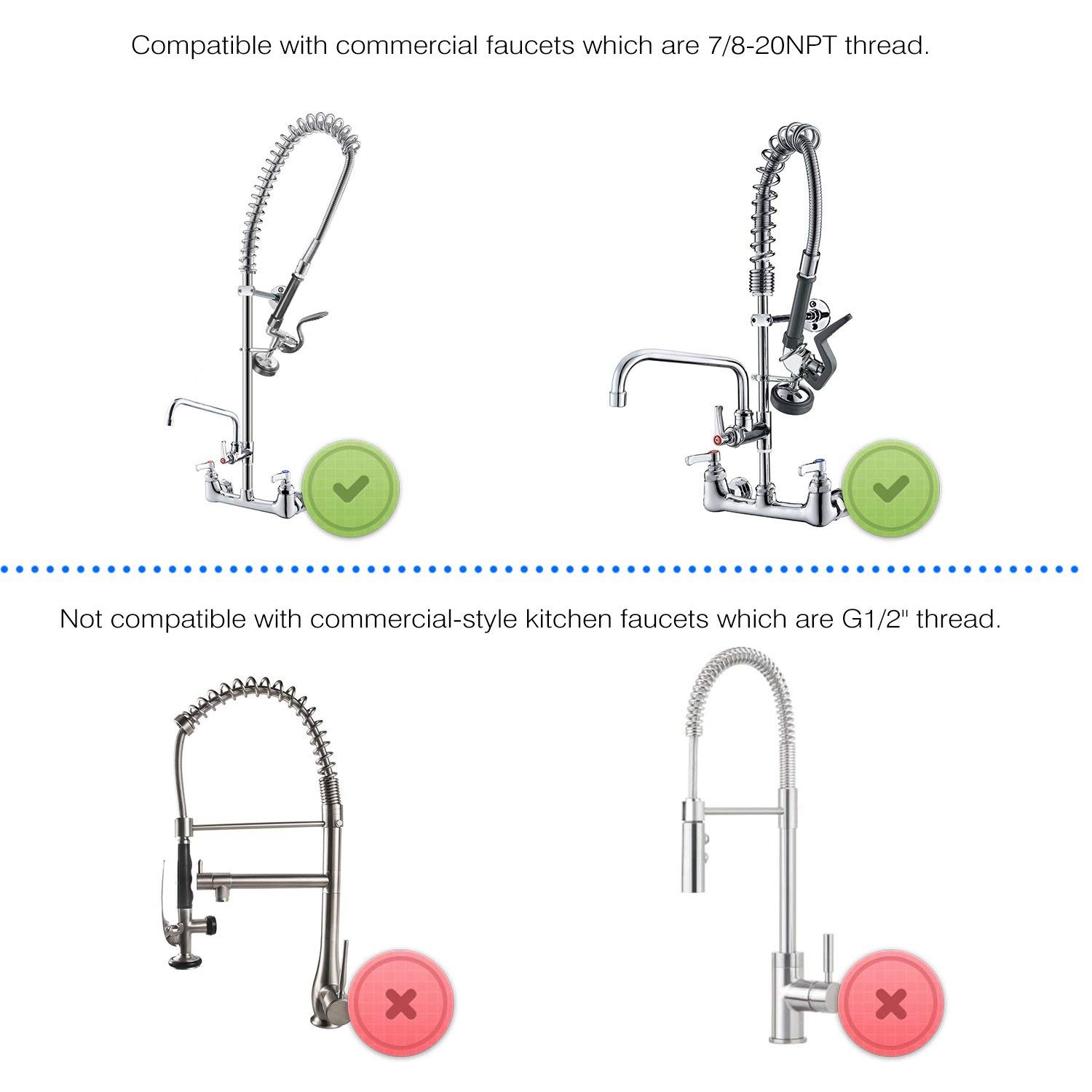 Commercial Kitchen Sprayer - ในสต็อก Pre Rinse Sprayer ก๊อกน้ําห้องครัวเชิงพาณิชย์อะไหล่ Chrome