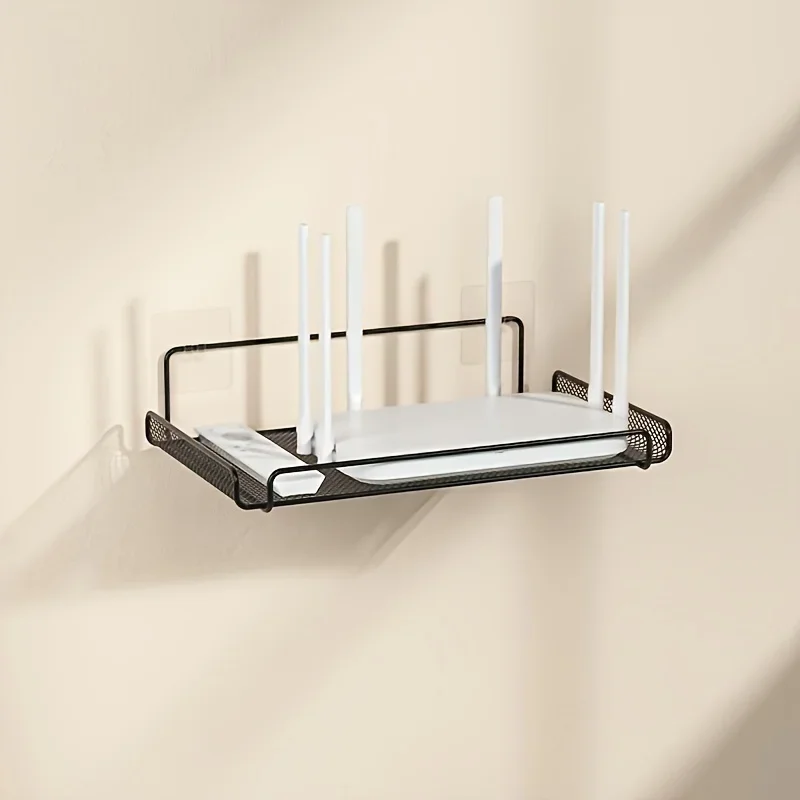 Commercial Kitchen Organization - ชั้นวางเราเตอร์สแตนเลสแบบไม่ต้องเจาะ ติดผนังสำหรับจัดเก็บเราเตอร์ WiFi อุปกรณ์ตกแต่งบ้าน ห้องน้ำ ห้องครัว
