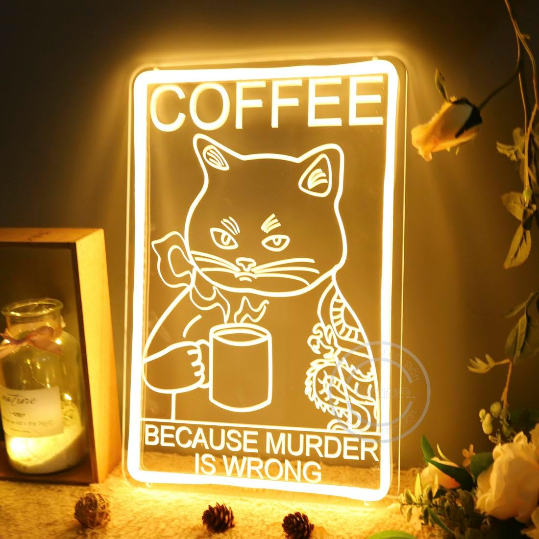 ป้ายไฟนีออนรูปแมวตลก ตกแต่งผนั - Commercial Kitchen Quotes บทวิจารณ์และราคา