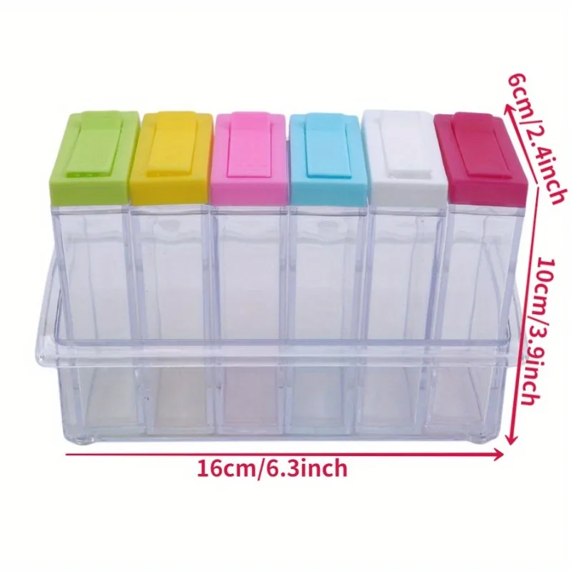 โปร่งใสเครื่องปรุงรสหกตารางกล่ - Commercial Kitchen Organization บทวิจารณ์และราคา