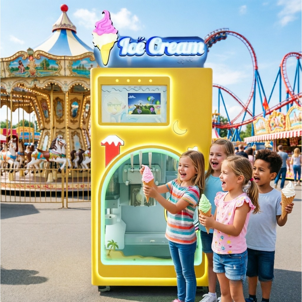 เครื่องขายไอศกรีมหุ่นยนต์รุ่นฮ - Soft Serve Ice Cream Machine บทวิจารณ์และราคา