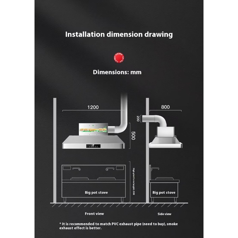 เครื่องดูดควันสแตนเลสสำหรับครั - Range Commercial Kitchen บทวิจารณ์และราคา